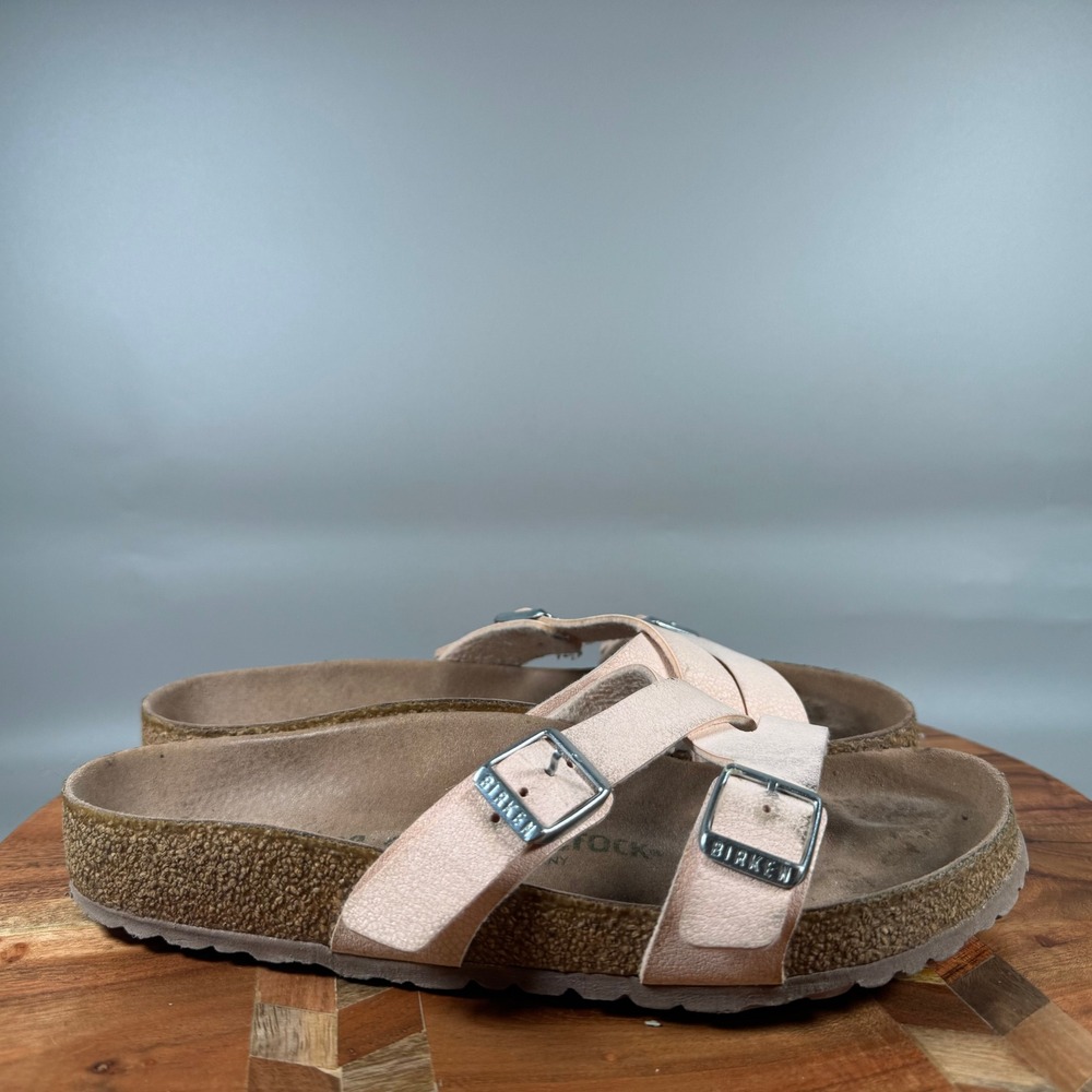 Birkenstock Franca Vegan Sandals Light Pink Strappy Slide Women 38 L7 M5